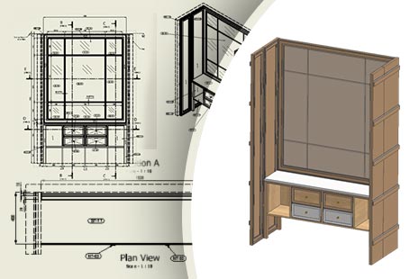 Cabinet CAD Drafting for Residential Furniture
