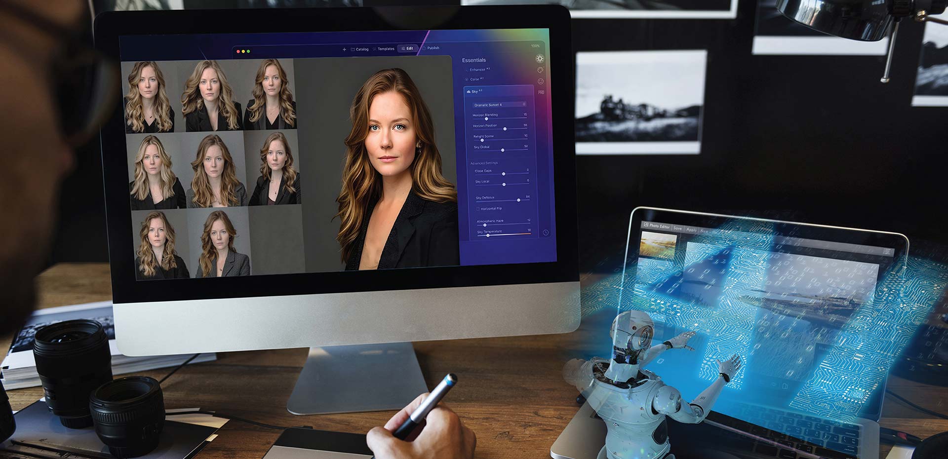 Scalable training database of headshots created for AI application through image editing, screening and AI-image generation