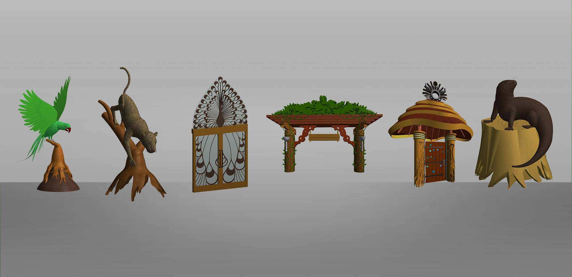 Revit Family creation of a zoo project for design presentation, Doha Banner