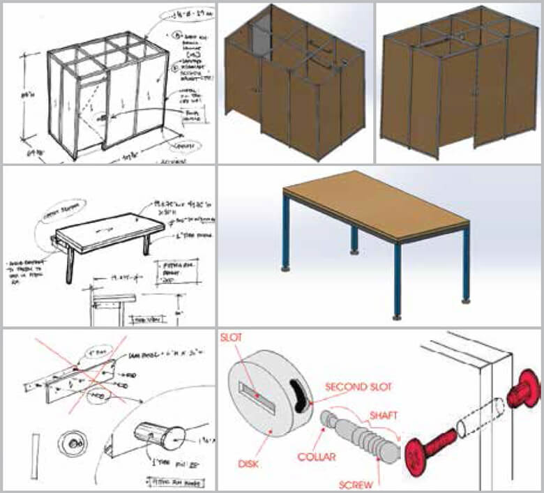 CAD conversion of fitting room furniture