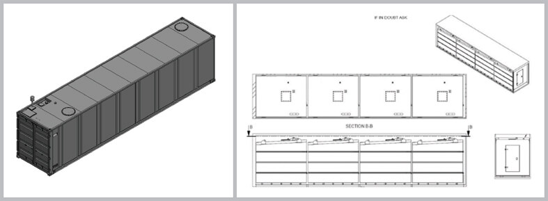 Designs of bunded fuel containers