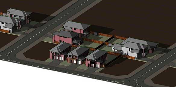 3D Perspective View of Housing Cluster