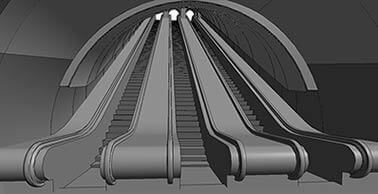 Access escalator of underground tunnel