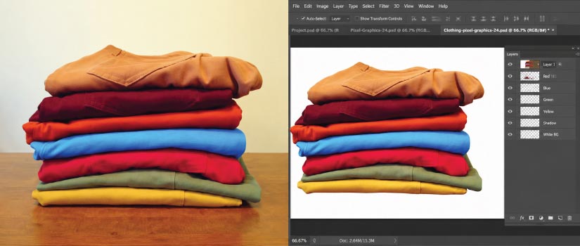 Clipping path and multi-clipping path for color variant SKUs