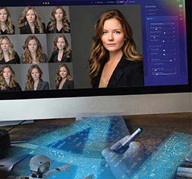 Scalable training database of headshots created for AI application through image editing, screening and AI-image generation
