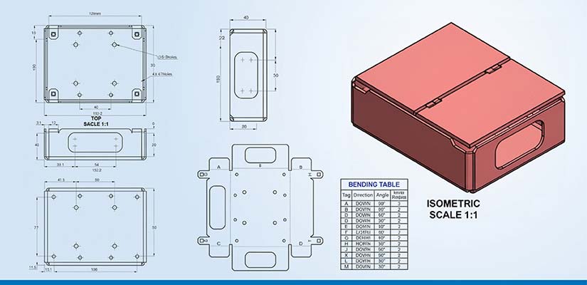 Different types of sheet metal drawings used in fabrication