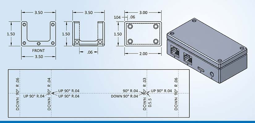 Flat pattern drawings for cutting operations
